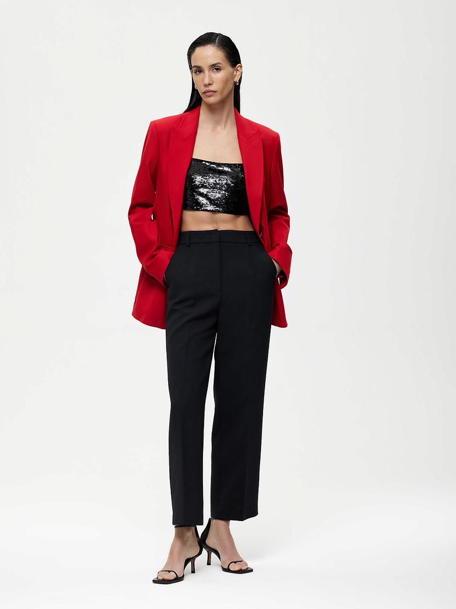 Прямые брюки со стрелками и шерстью