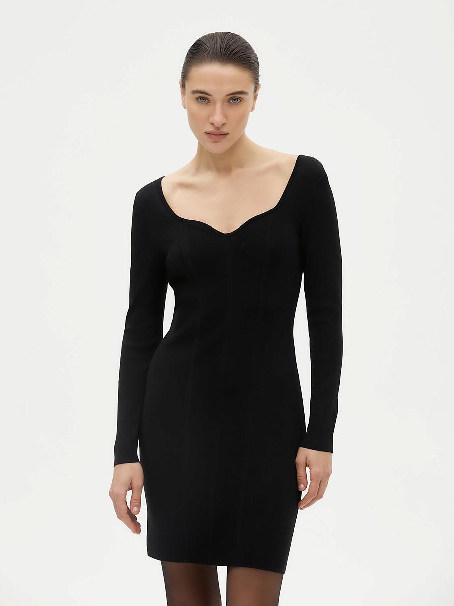 Облегающее платье мини в рубчик