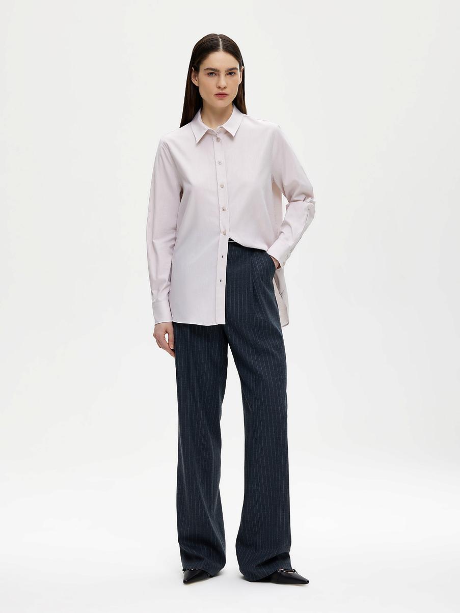 Хлопковая рубашка прямого кроя