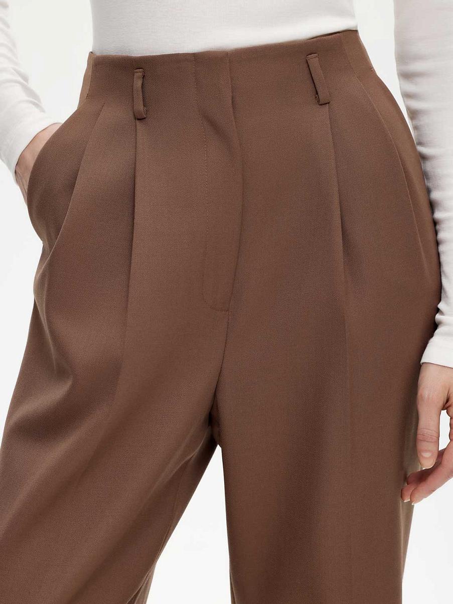 Брюки палаццо с шерстью и стрелками