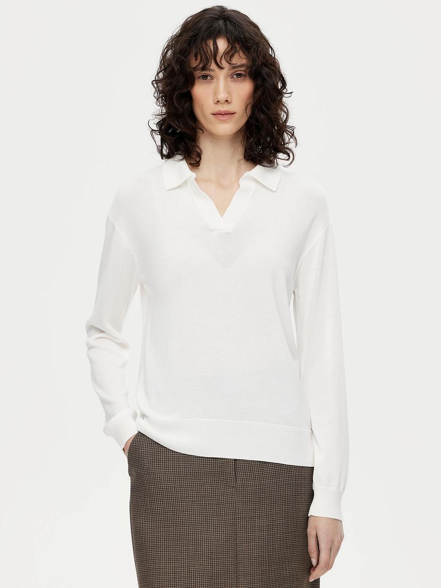 Трикотажный джемпер с V-образным вырезом