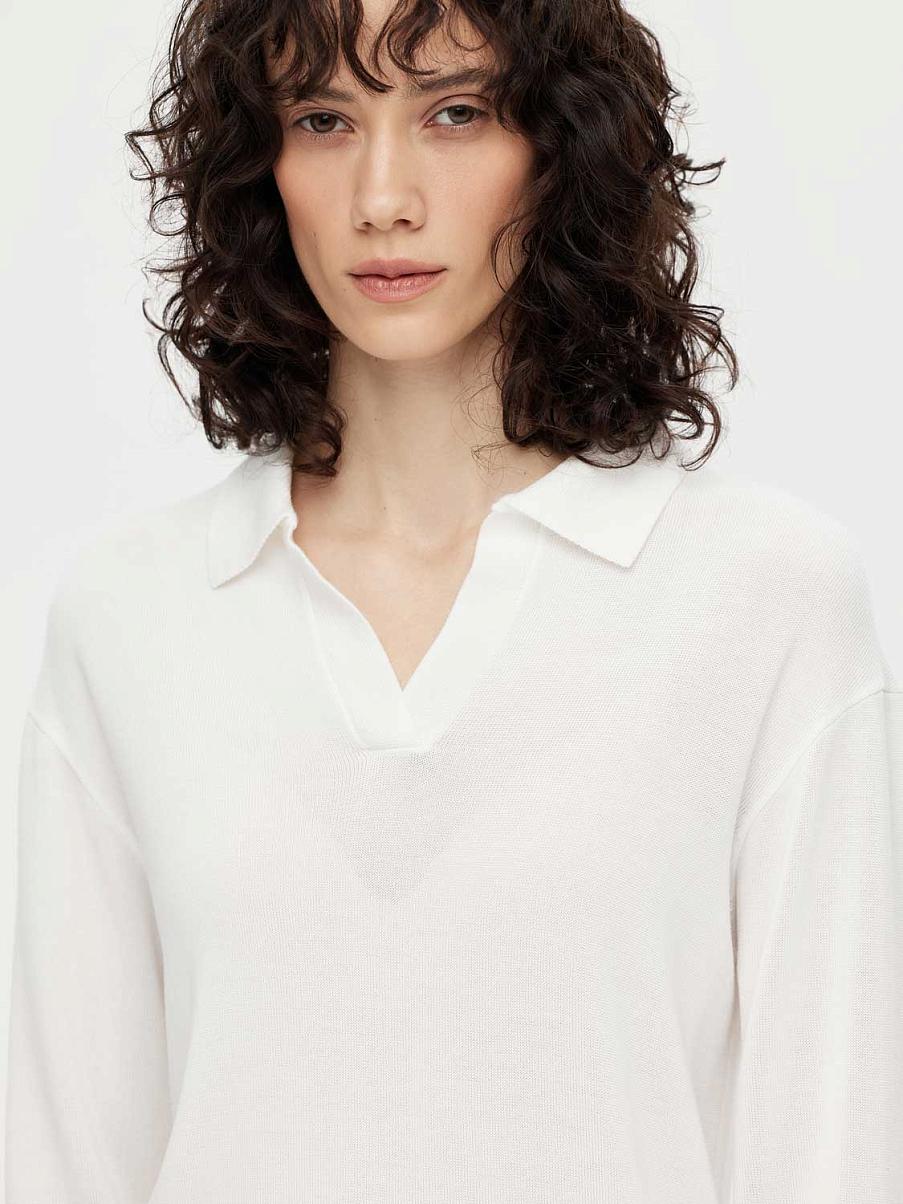Трикотажный джемпер с V-образным вырезом