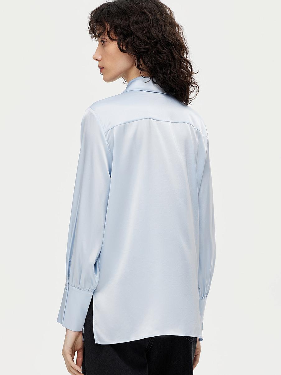 Атласная рубашка прямого кроя