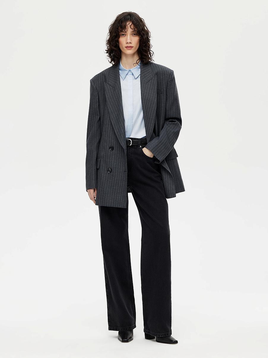 Атласная рубашка прямого кроя