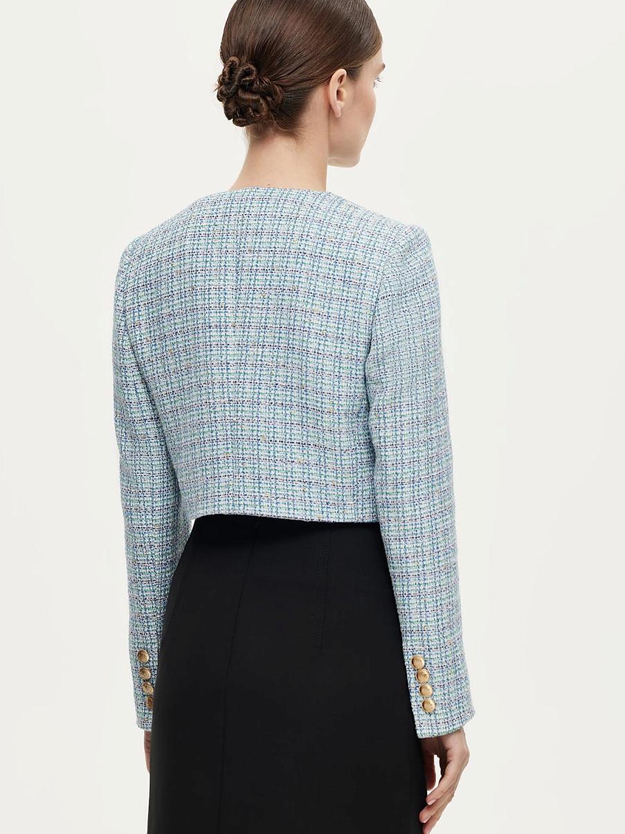 Укороченный твидовый жакет
