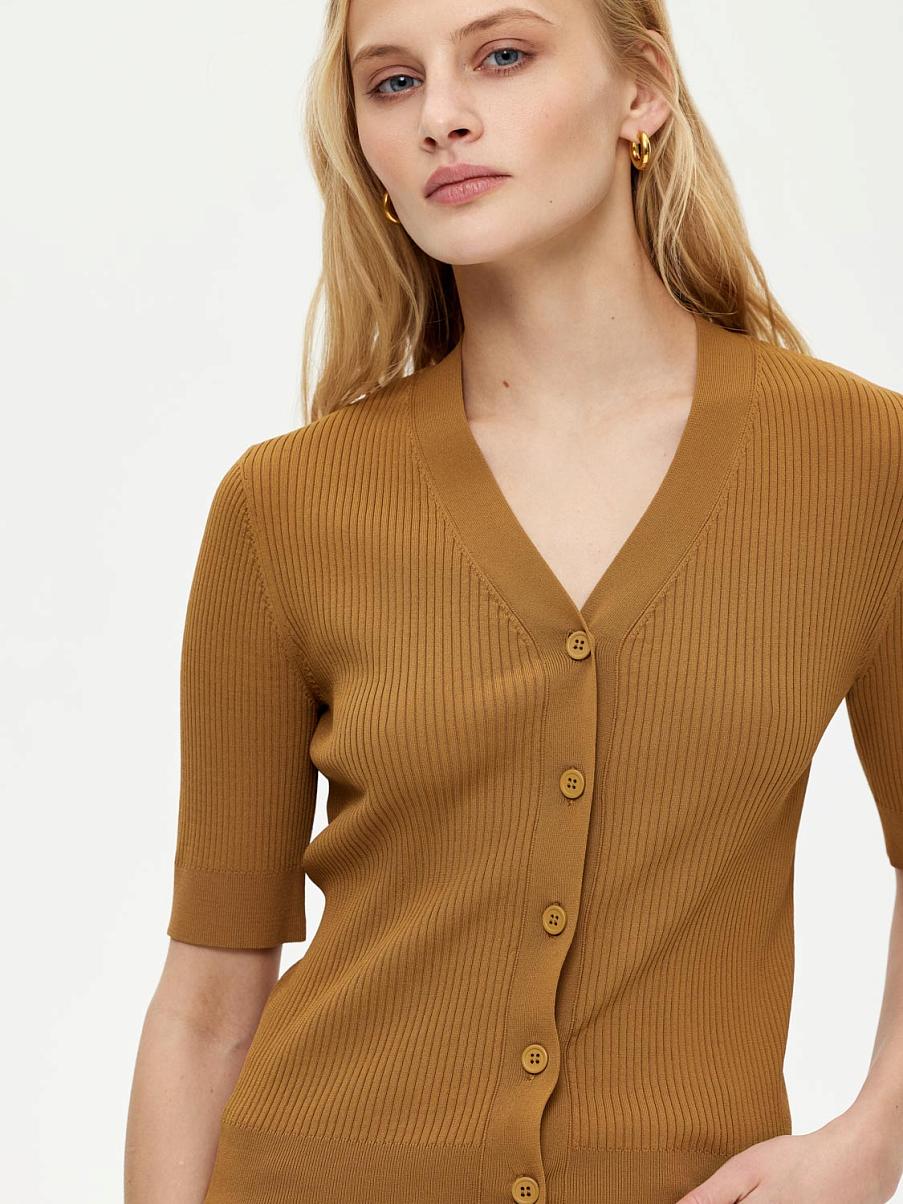 Трикотажная блуза в рубчик