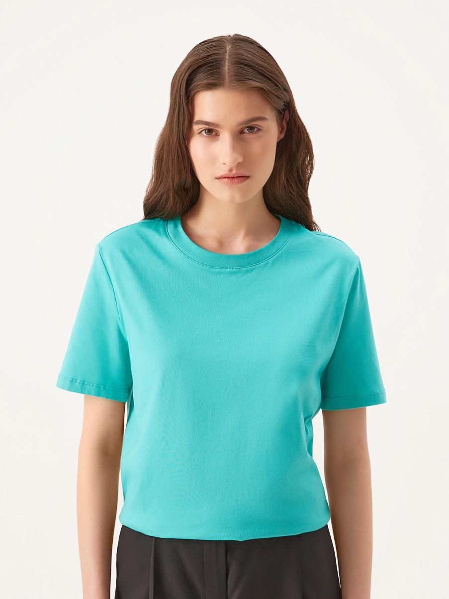 Хлопковая футболка прямого кроя