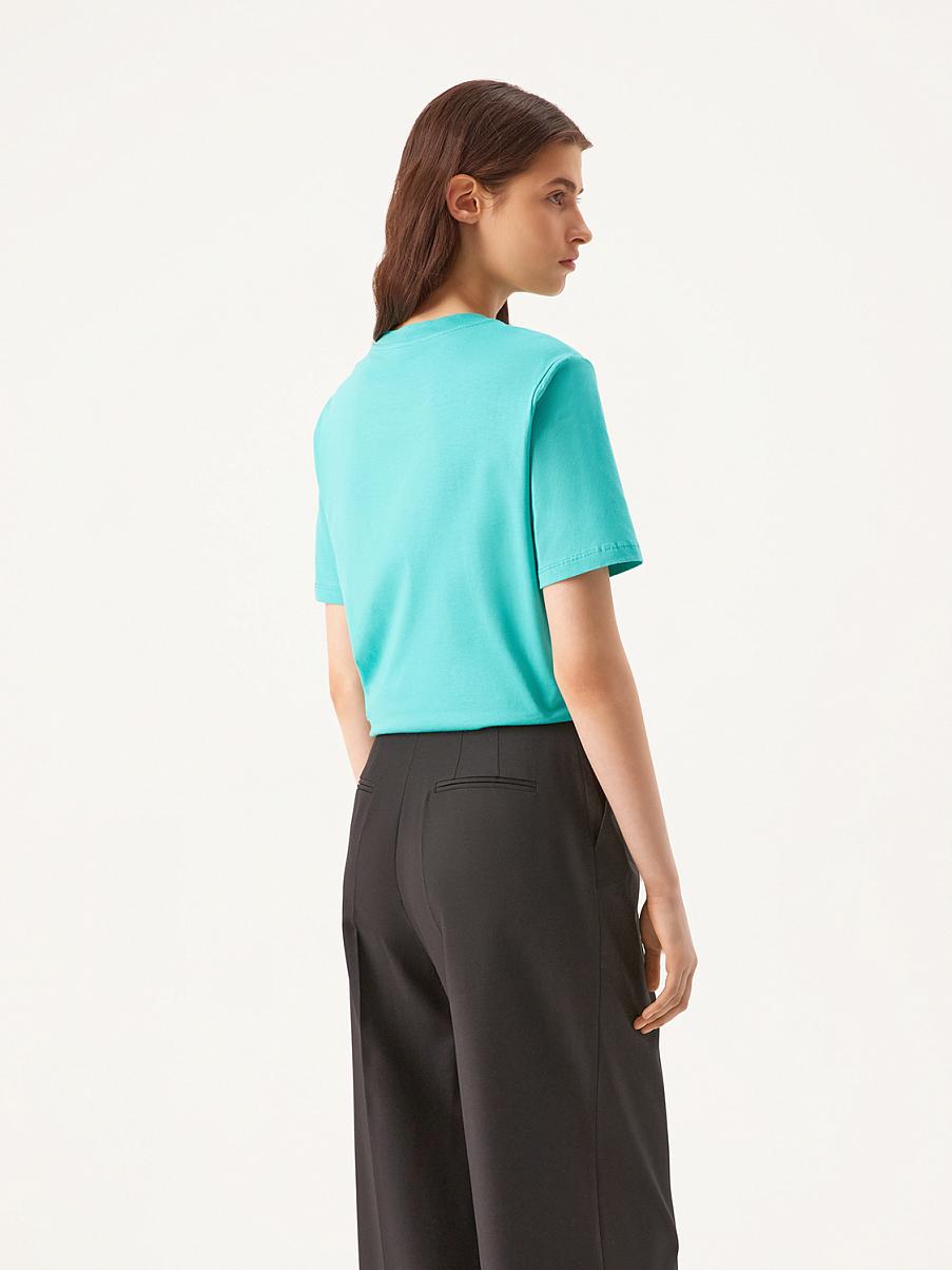 Хлопковая футболка прямого кроя