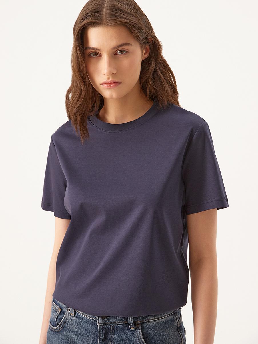 Хлопковая футболка прямого кроя