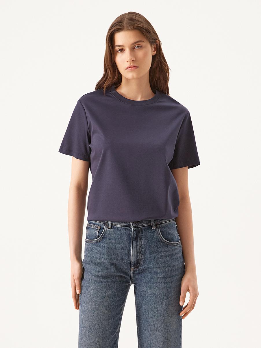 Хлопковая футболка прямого кроя