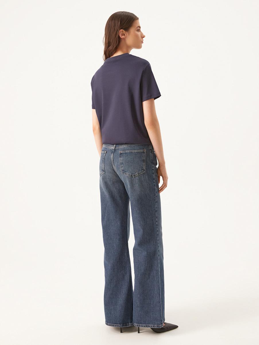 Хлопковая футболка прямого кроя