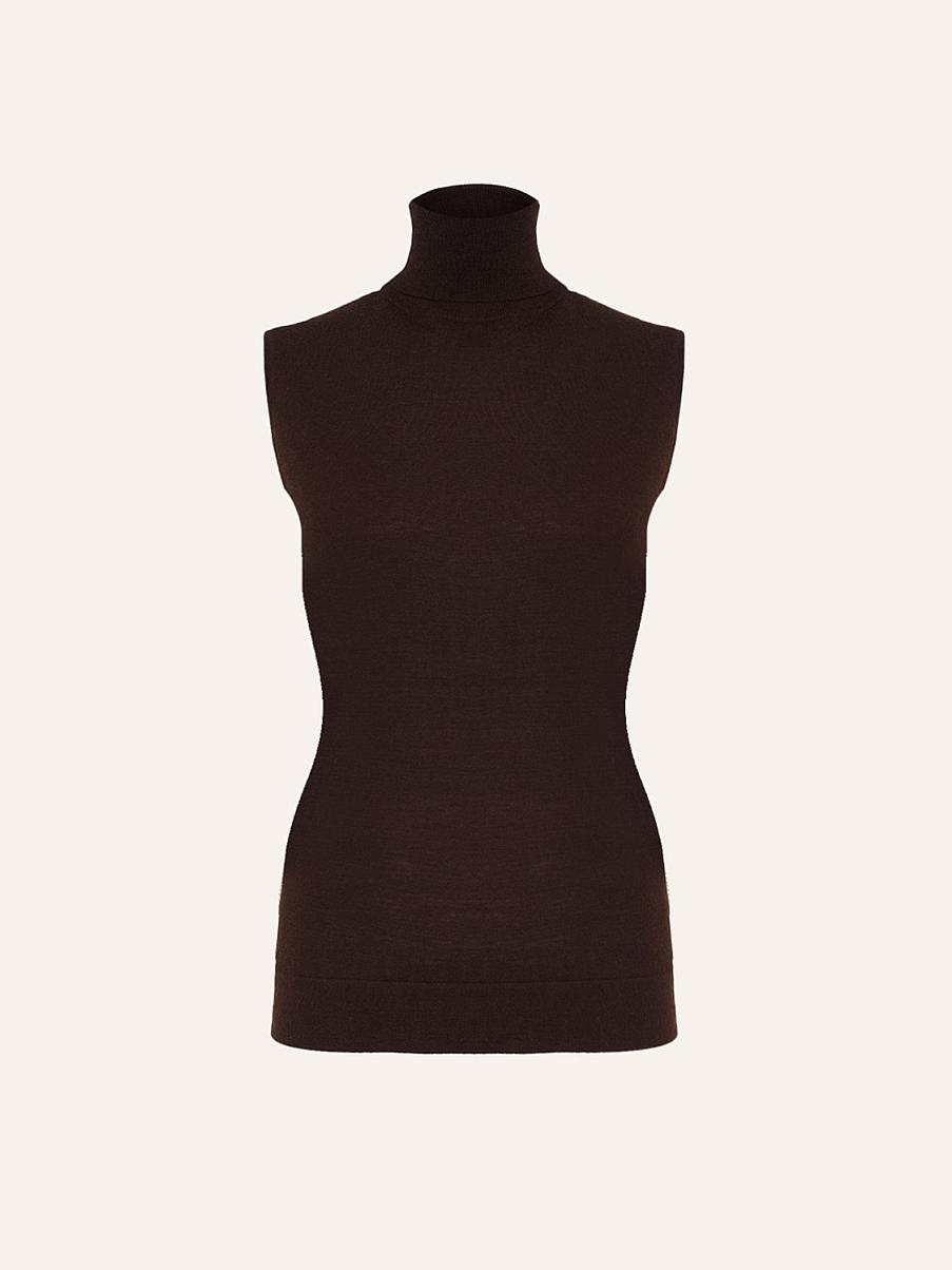 Водолазка без рукавов из шерсти мериноса