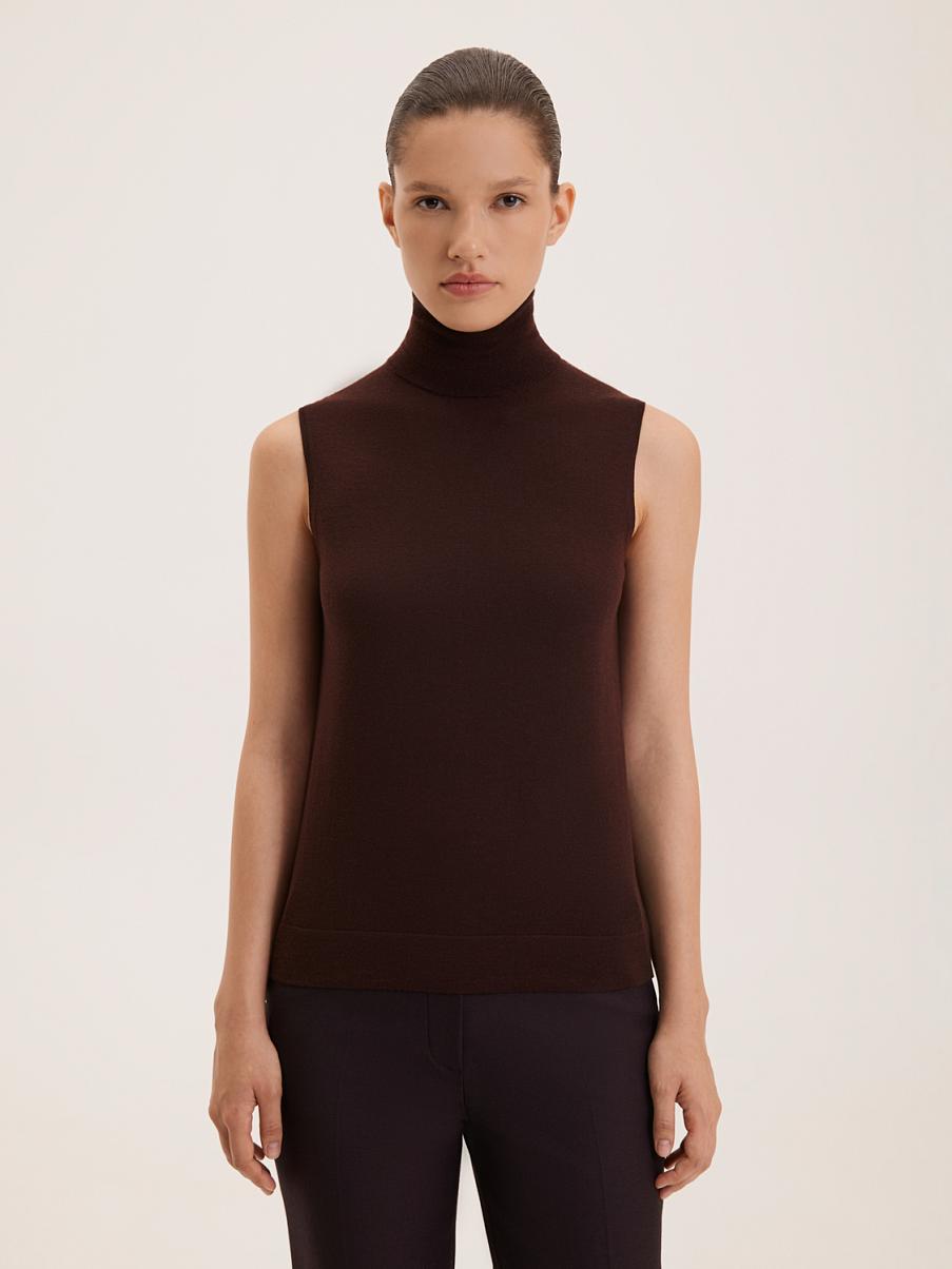 Водолазка без рукавов из шерсти мериноса