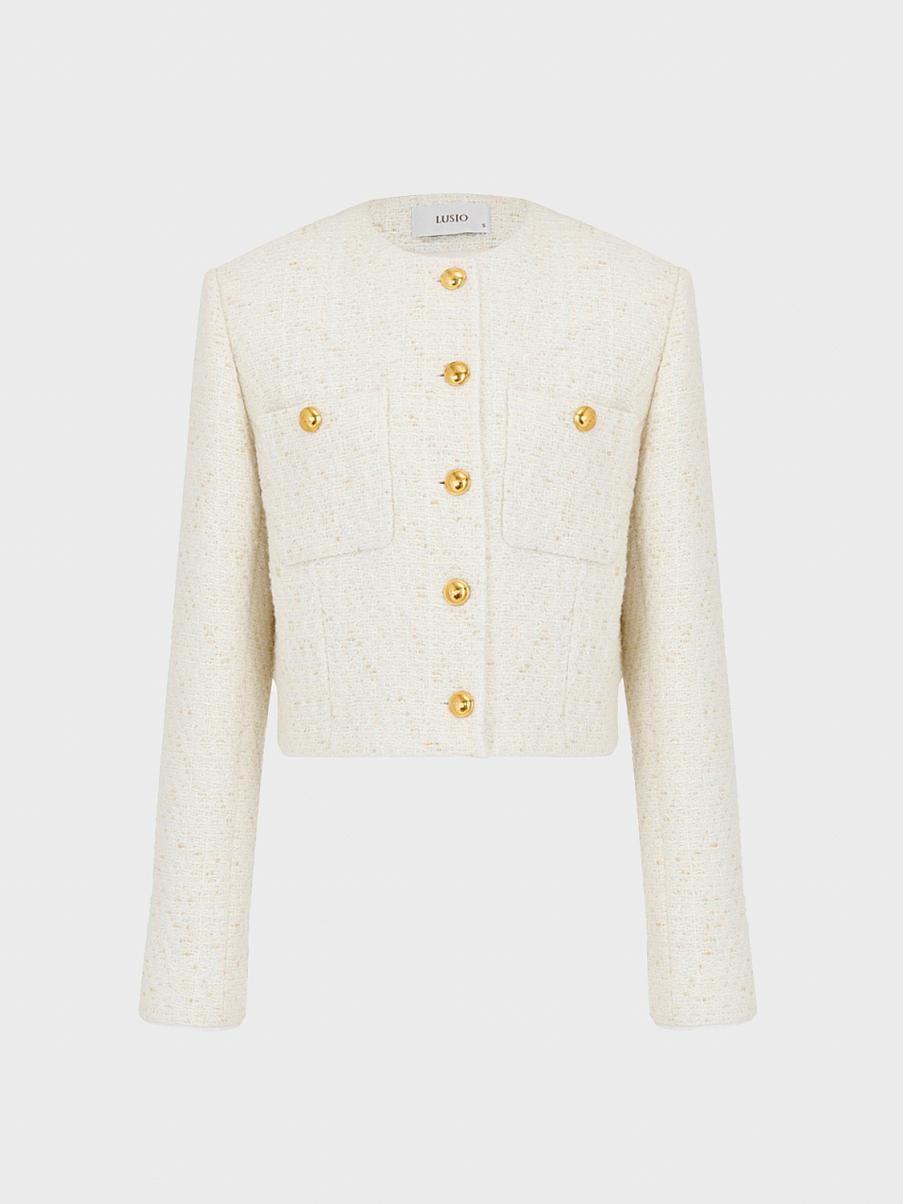 Укороченный жакет с шерстью