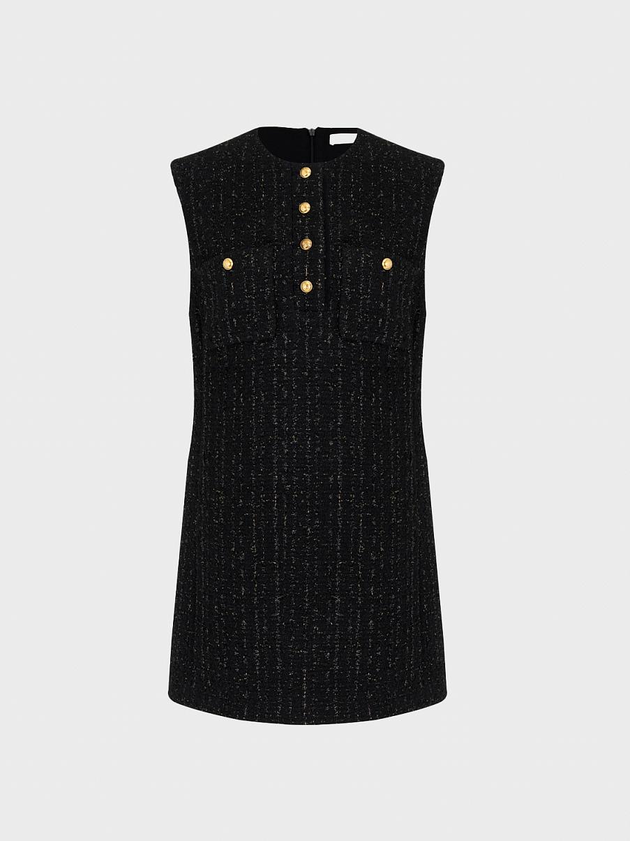 Платье мини с шерстью