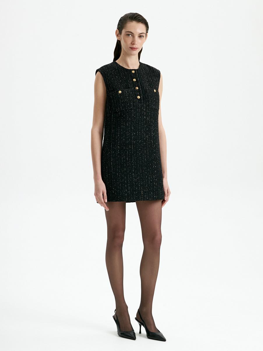 Платье мини с шерстью