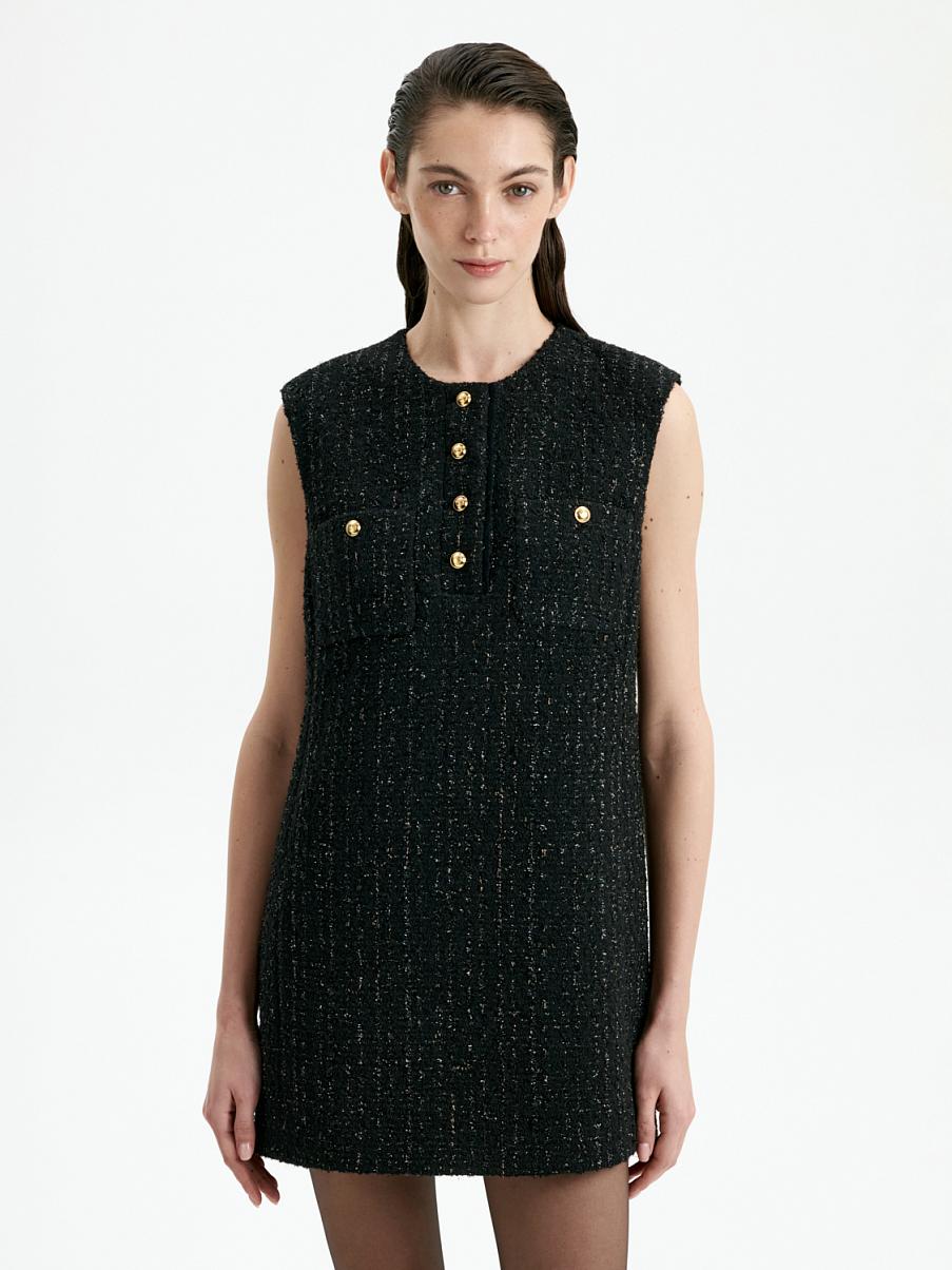 Платье мини с шерстью