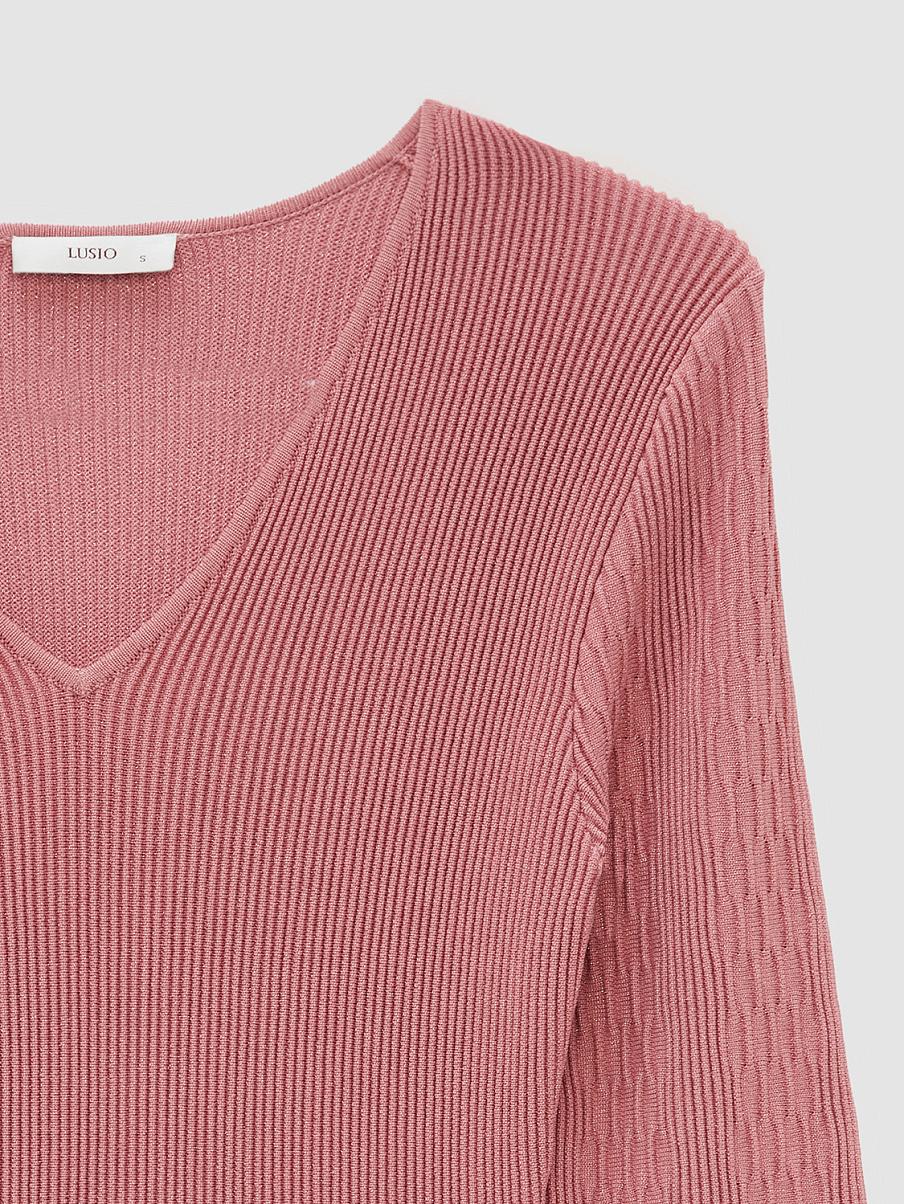 Платье мини в рубчик с люрексом