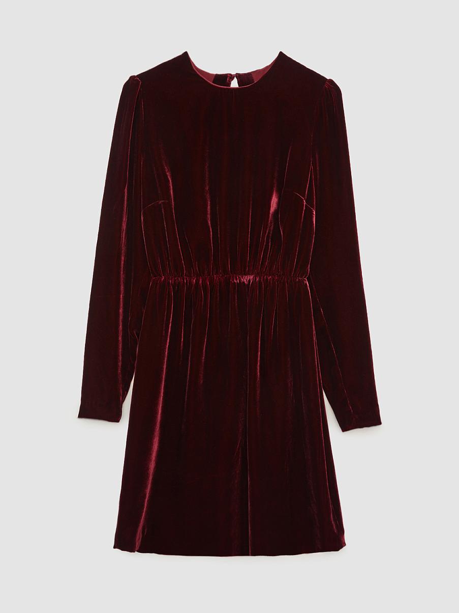 Бархатное платье мини с шелком