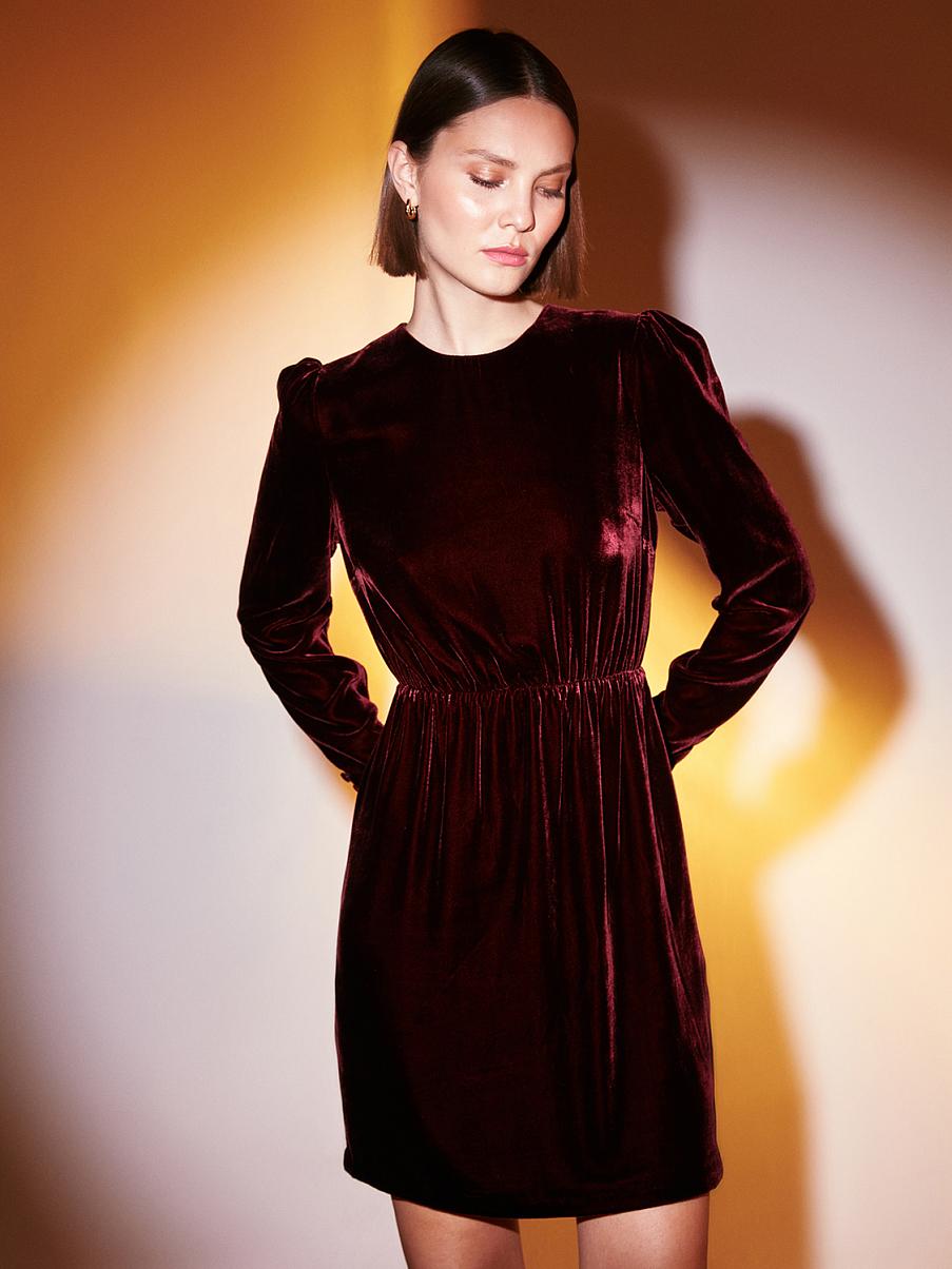 Бархатное платье мини с шелком