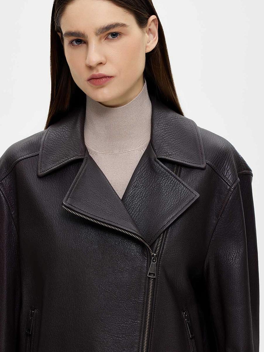 Косуха из натуральной фактурной кожи