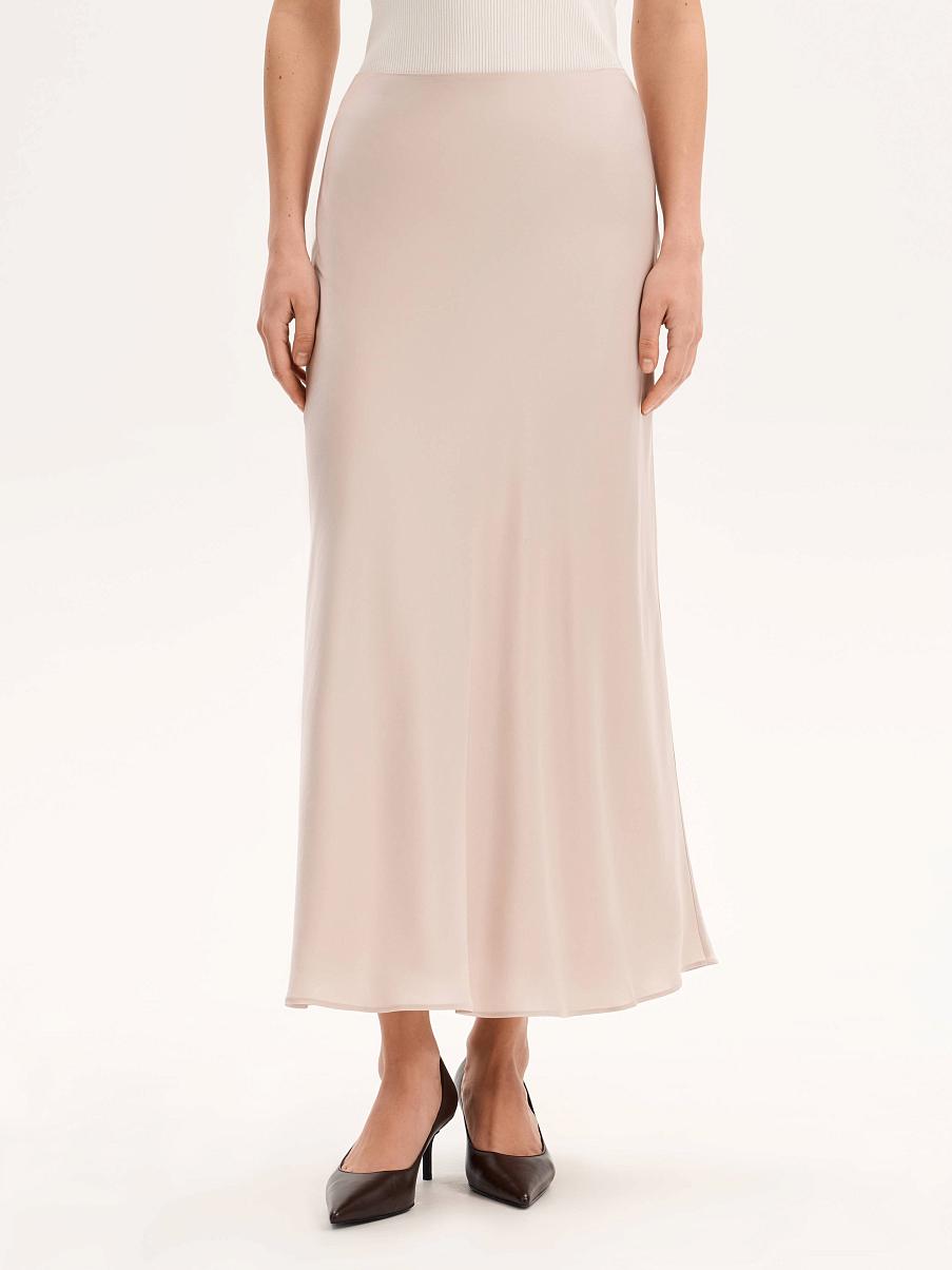 Юбка миди с шелком