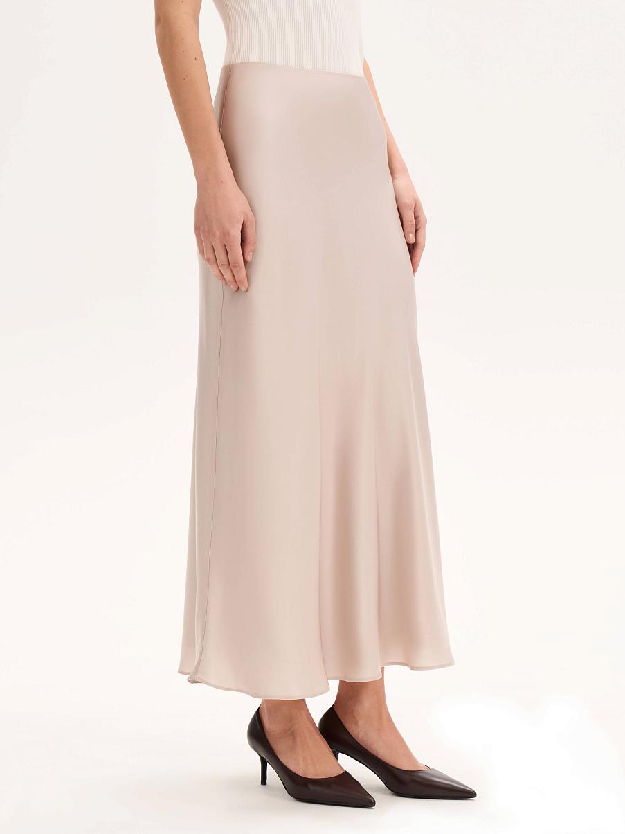 Юбка миди с шелком