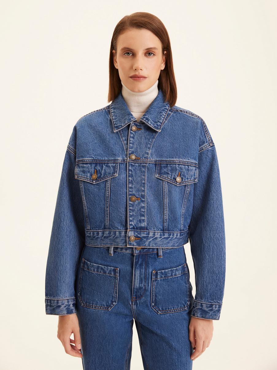 Укороченная джинсовая куртка