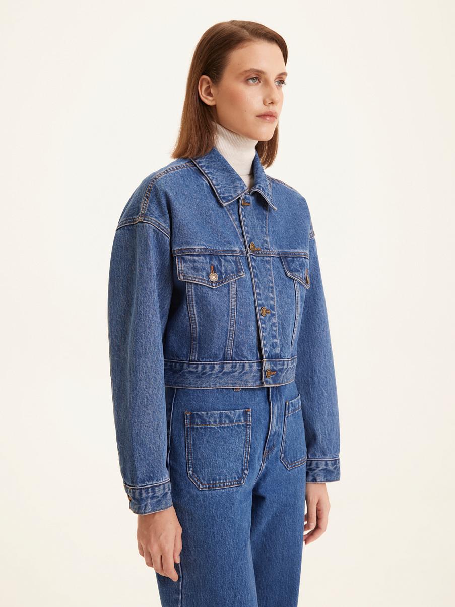 Укороченная джинсовая куртка