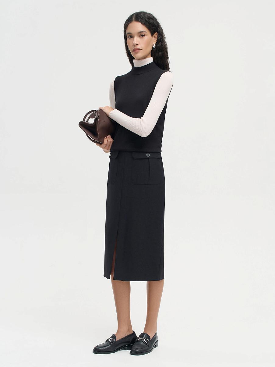 Юбка миди с карманами