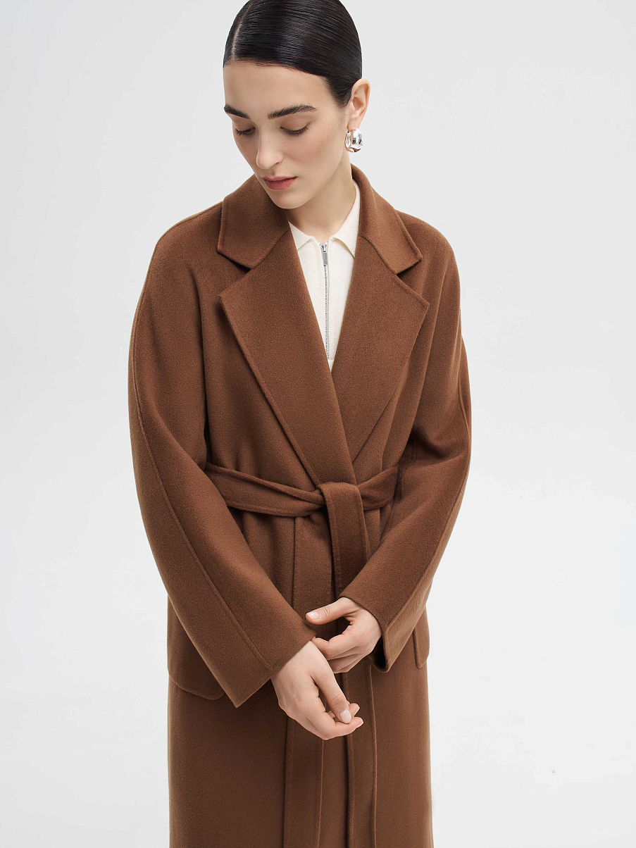 Пальто из шерсти с шелком