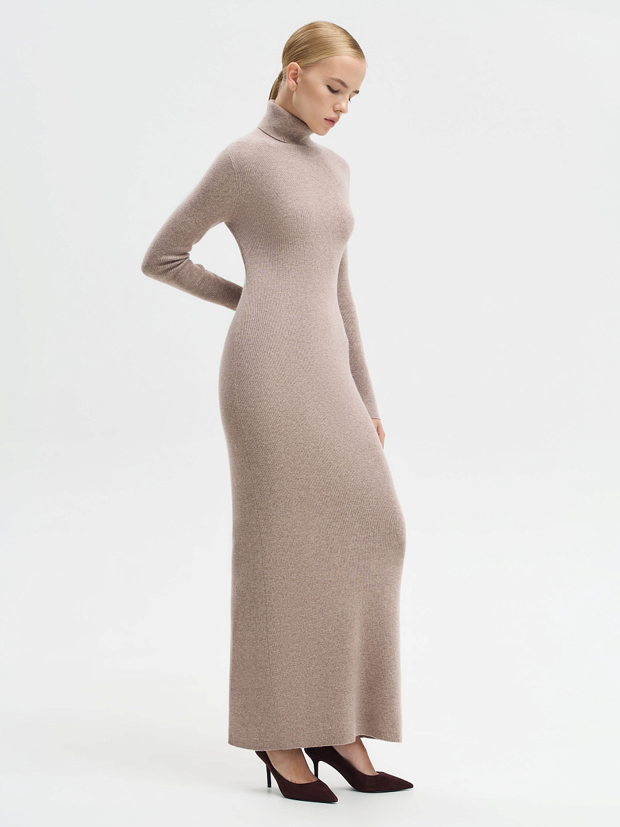 Платье макси из шерсти с кашемиром