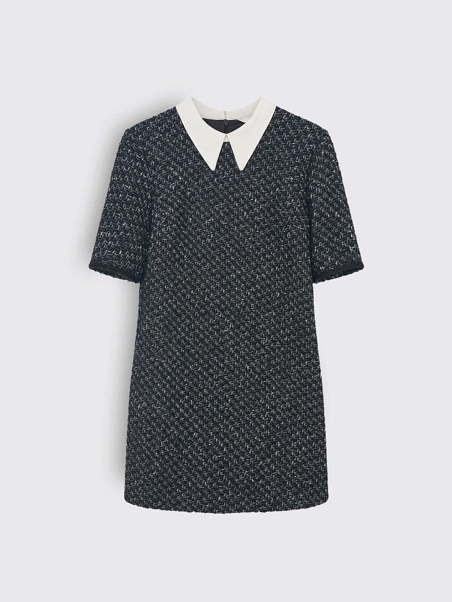 Платье мини с воротником