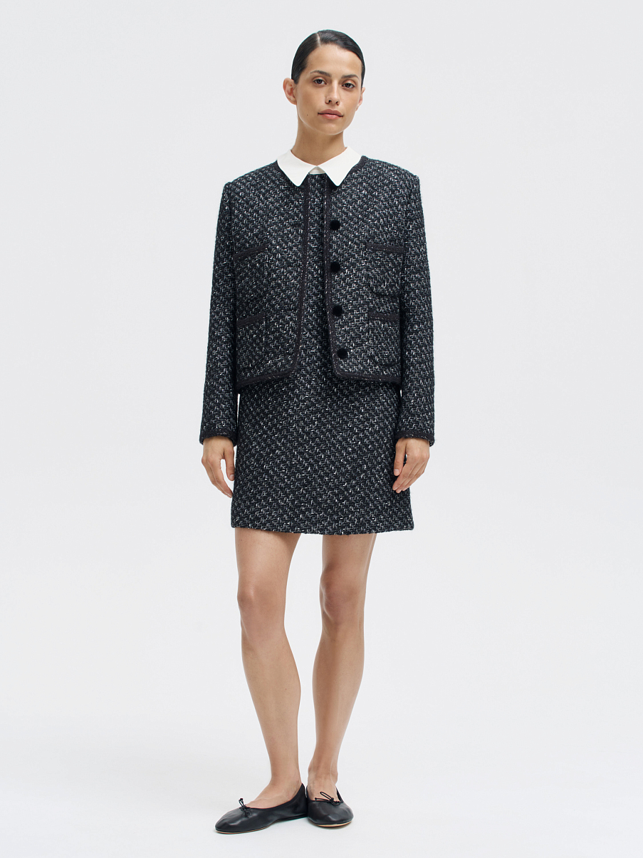 Платье мини с воротником