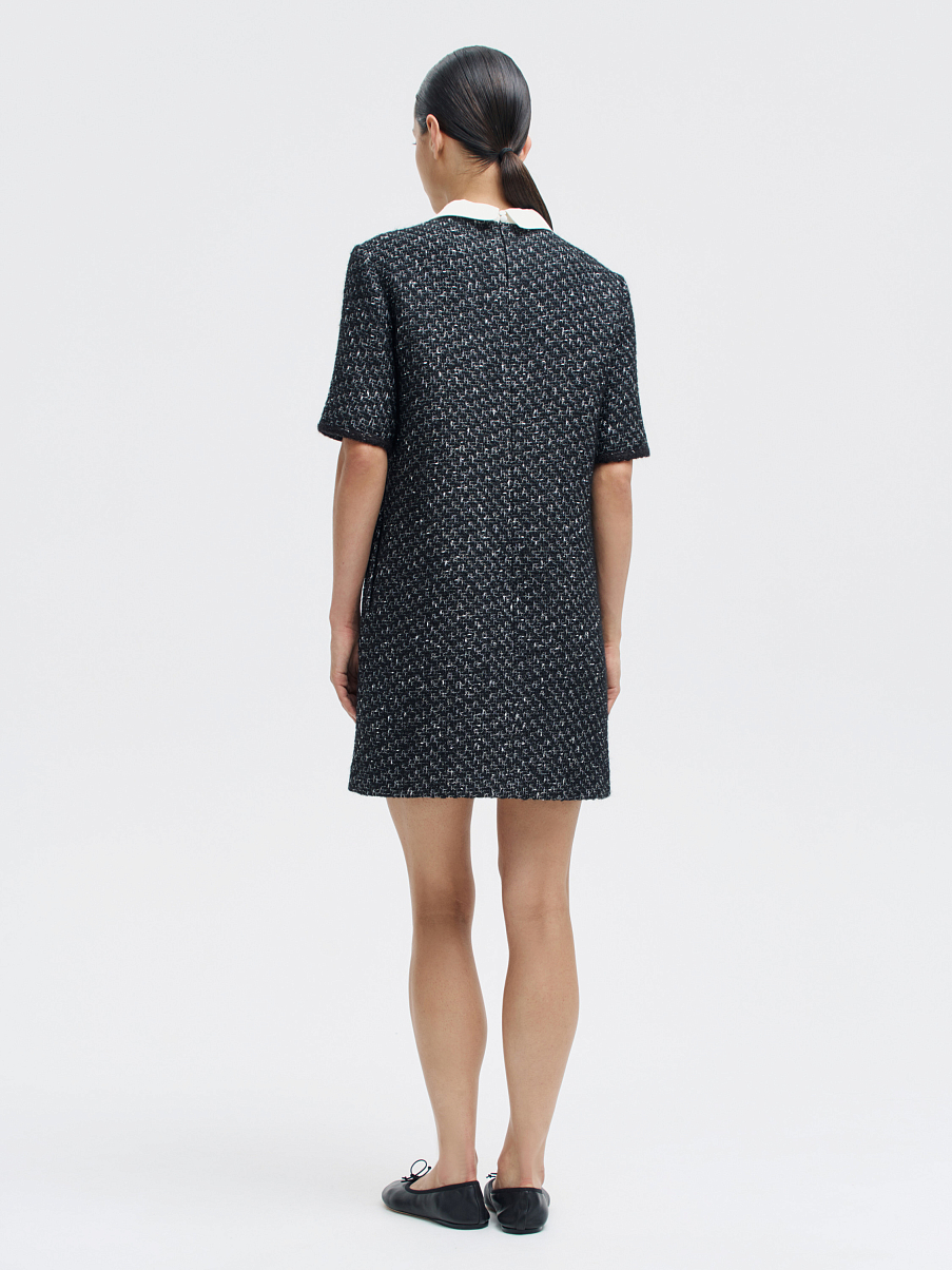 Платье мини с воротником