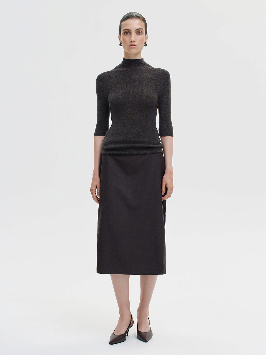 Юбка миди из шерсти