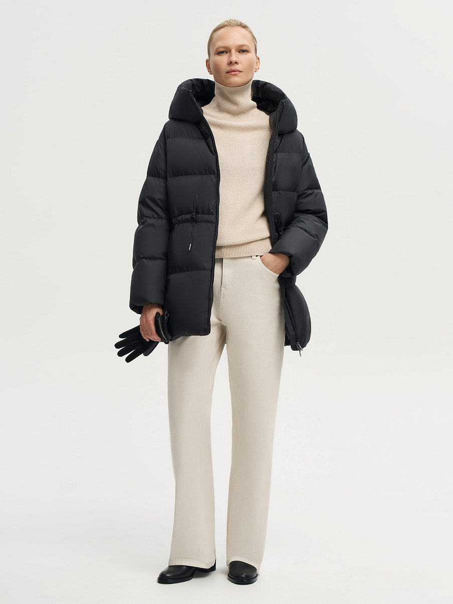 Пуховик удлиненный приталенный