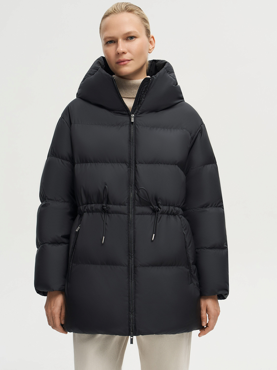 Пуховик удлиненный приталенный