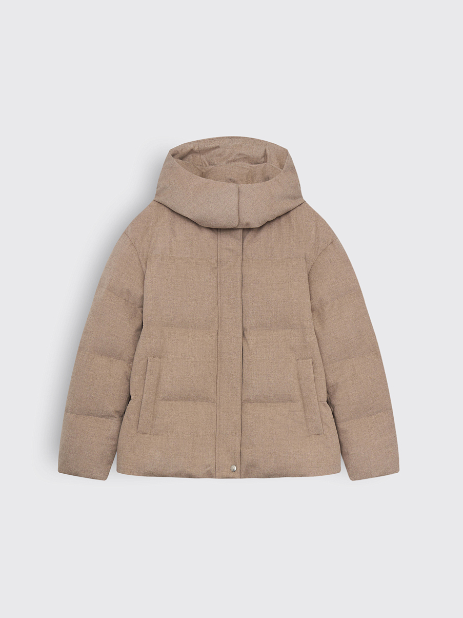 Пуховик из шерсти мериноса и шелка