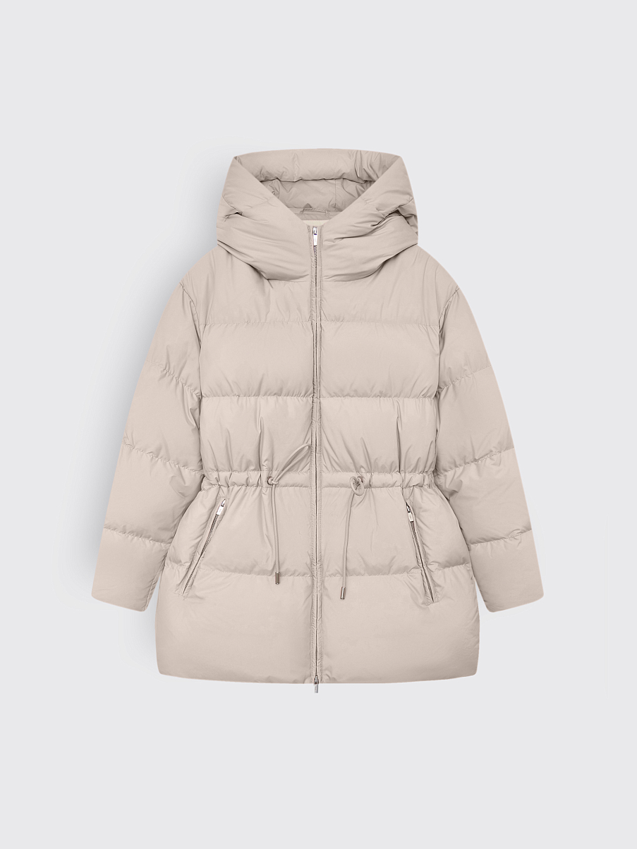 Пуховик удлиненный приталенный