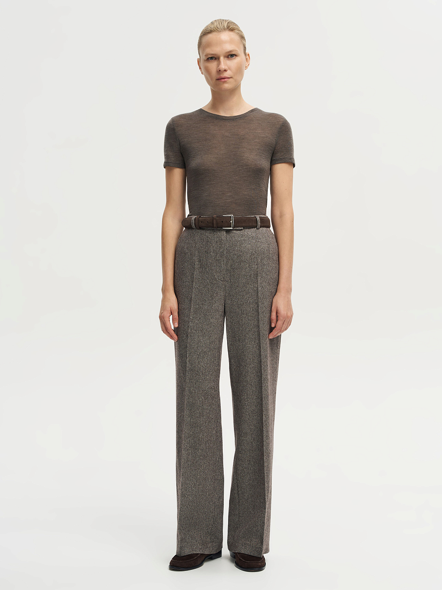 Брюки из шерсти с шелком