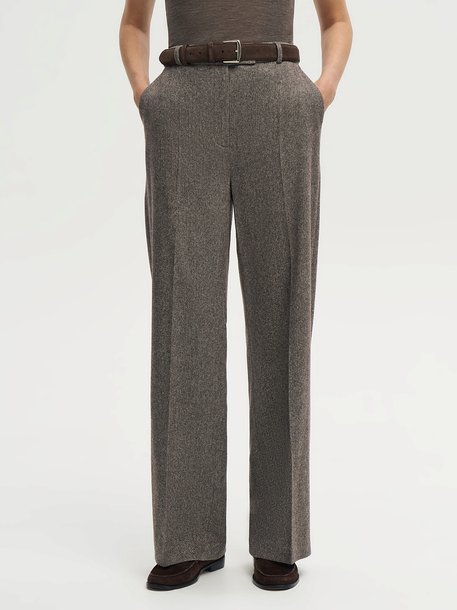 Брюки из шерсти с шелком