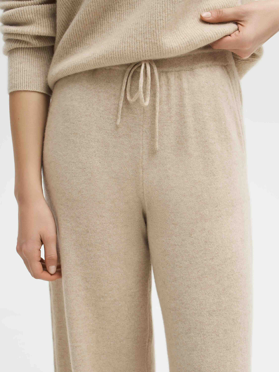 Брюки широкие из кашемира