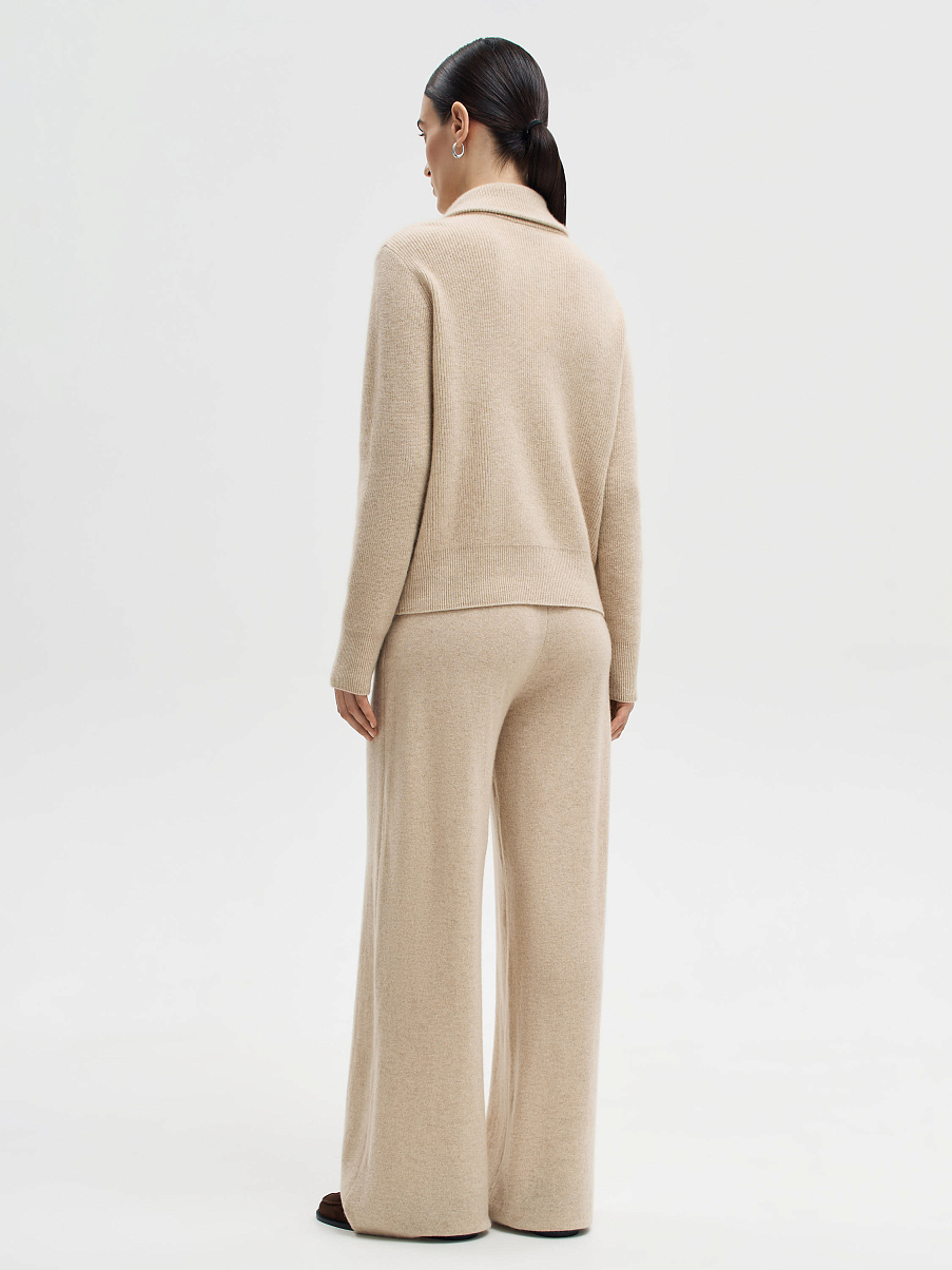 Брюки широкие из кашемира