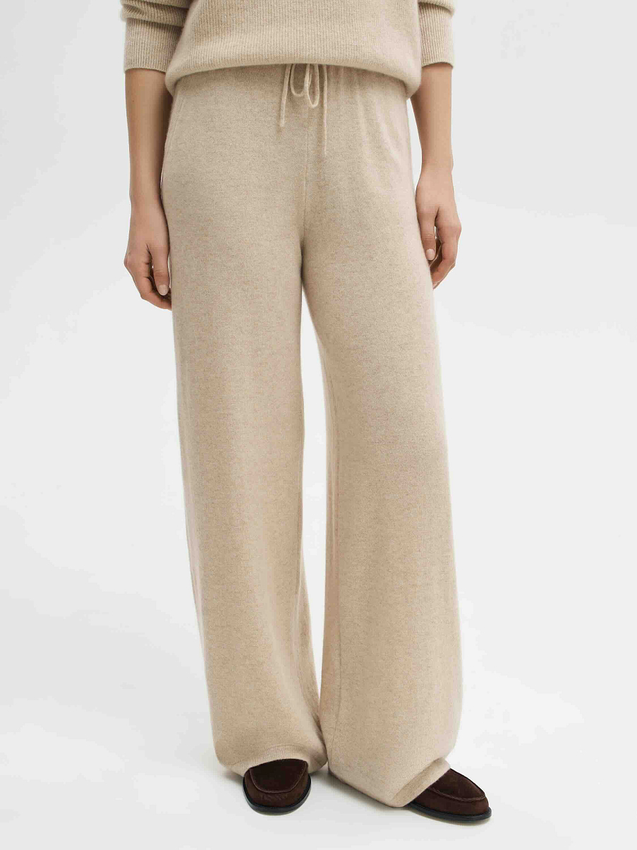 Брюки широкие из кашемира