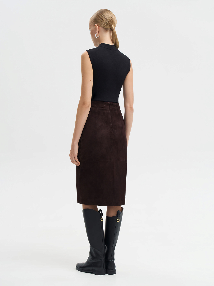 Юбка миди из замши