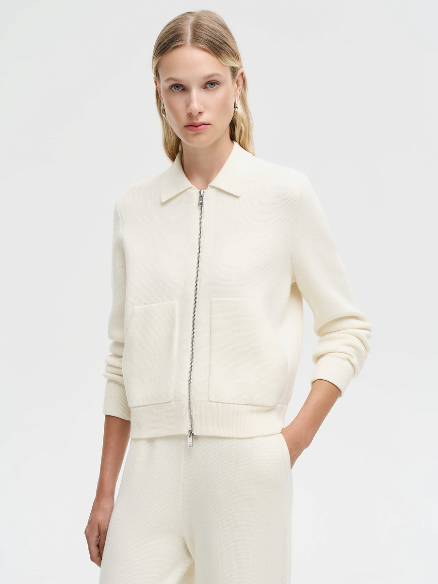 Кардиган с воротником из мериноса