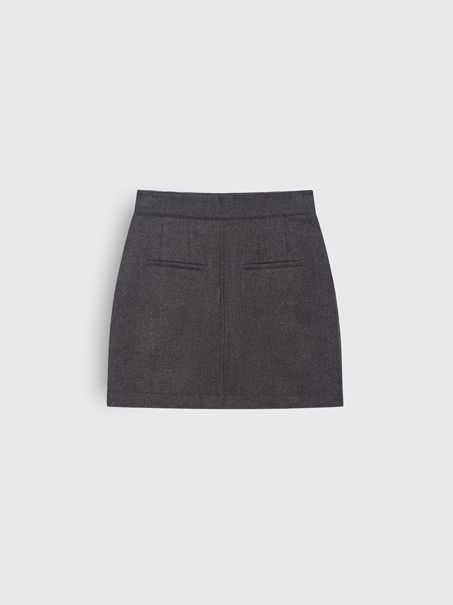 Юбка из шерсти с шелком