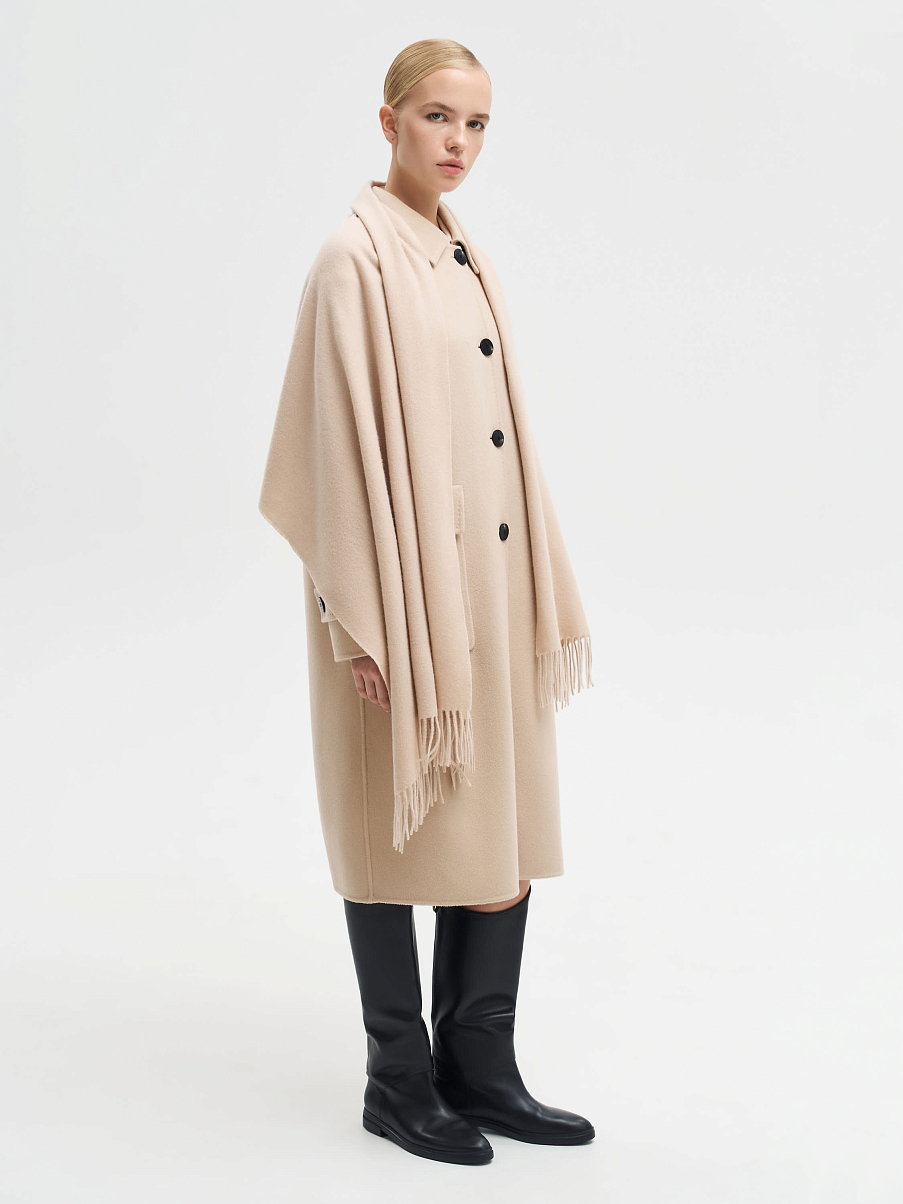 Шарф из кашемира с бахромой