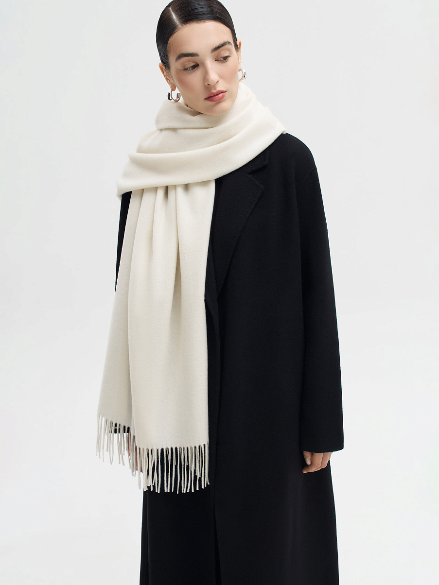 Шарф из кашемира с бахромой